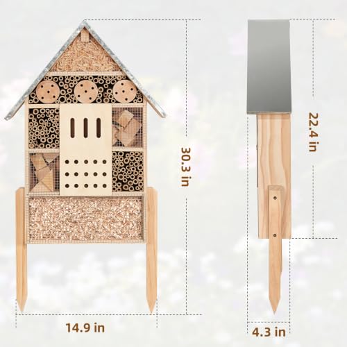 Extra Large Wooden Insect House with Stakes (500 Gram)