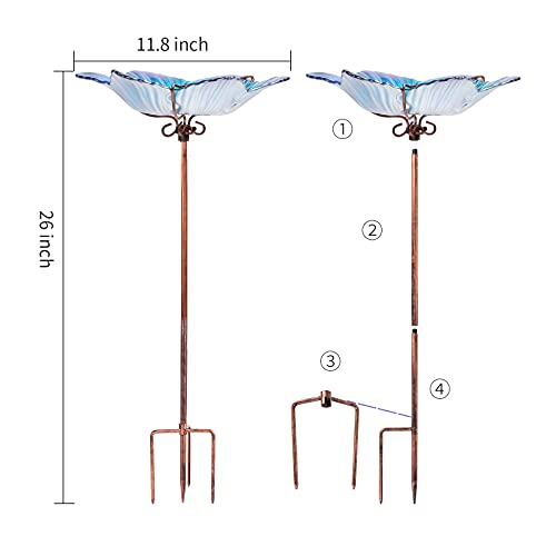 26" Glass Bird Bath
