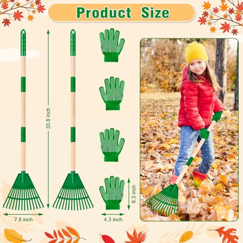 2 Pcs 35'' Kids Rakes for Leaves