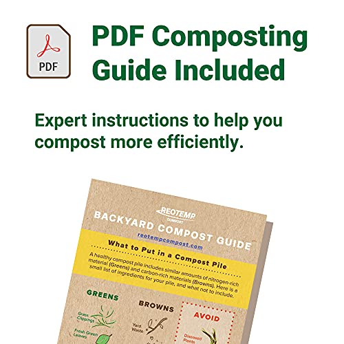 20 Inch Fahrenheit Backyard Compost Thermometer with Digital Composting Guide