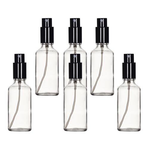 Clear Glass Spray Bottles 2oz (6 Count)
