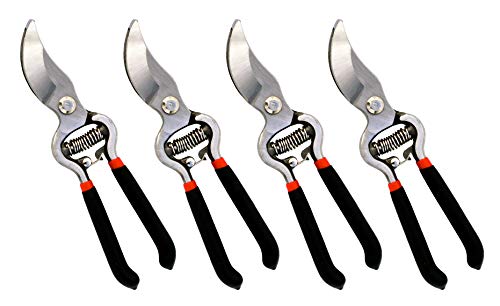 Garden Guru Classic Bypass Pruning Shears Clippers (4 Pack / Bypass Pruner (Black))