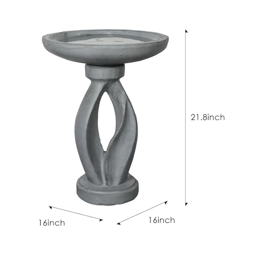 21.8" Tall Outdoor Bird Bath for Garden
