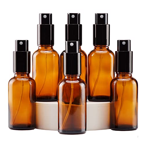 Amber Glass Spray Bottles 1oz (6 Count)