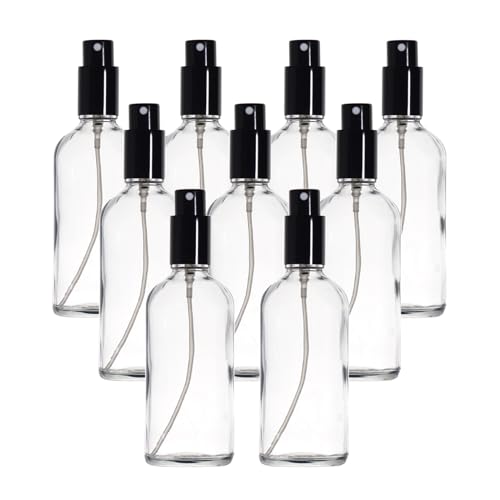 Clear Glass Spray Bottles 4oz (9 Count)