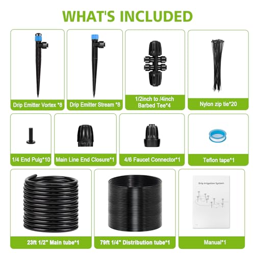 102FT Drip Irrigation System Kit