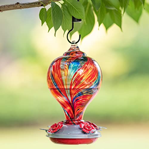 Hummingbird Feeders Blown Glass Hummingbird Feeder
