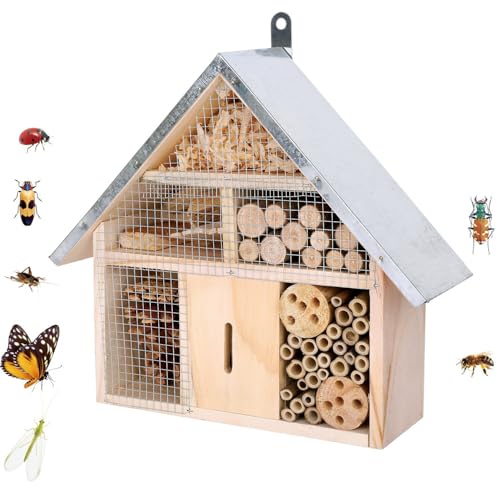 Hanging Bee House Wooden Insect House (72 Count)