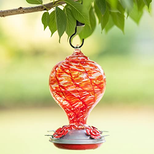 Hummingbird Feeders Blown Glass Hummingbird Feeder