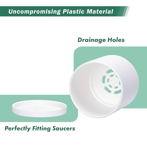 12 Pack Mini White Plastic Planters with Saucers (3")