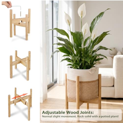 Flower Pot Rattan Plant Stand Planter with Stand