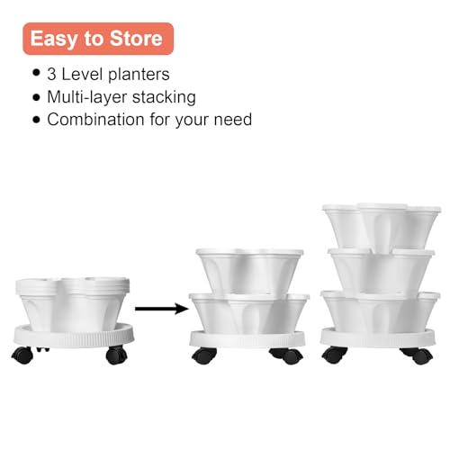 Vertical Planter Tower (White / 3 Tier)