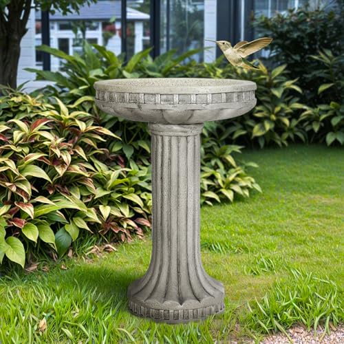 24” H x 16” Dia Outdoor Birdbath with Classical Pedestal