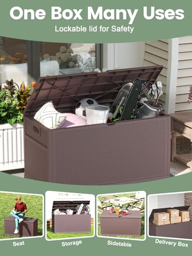 100 Gallon Waterproof Large Resin Deck Box