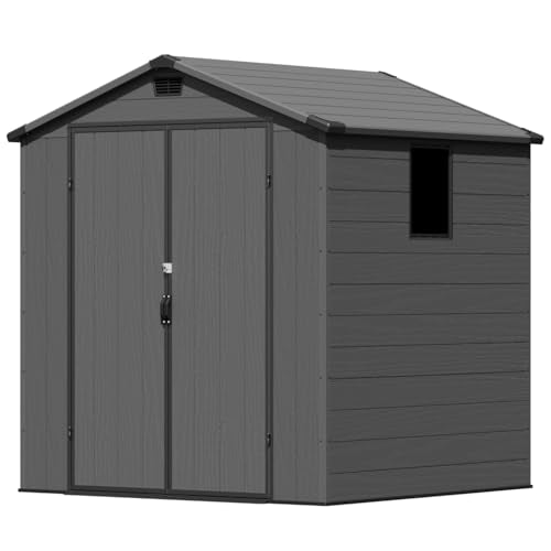 Outdoor Plastic Storage Shed 6x6 FT (Dark Grey / 6x6)