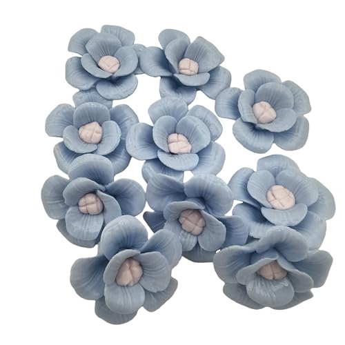 10 PCS 3D Flower Ceramics Mosaic Tiles (3D Flower - Blue)