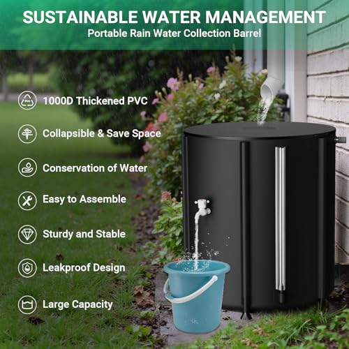 Collapsible Rain Barrel (Black / 53 Gallon)