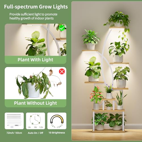 Plant Stand Indoor with Grow Lights (8 Count)