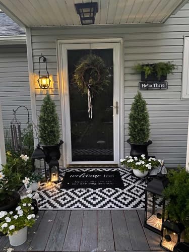 5ft Artificial Cedar Topiary Trees for Outdoor Front Porch Door (Cedar Topiary Trees - 2 Pack (5ft) / 5ft)
