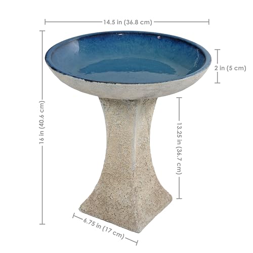 Sunnydaze Ceramic Bird Bath Bowl