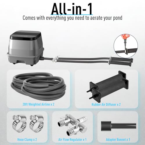 Koi Pond Aerator Pond Air Pump for Outdoor Ponds 5000
