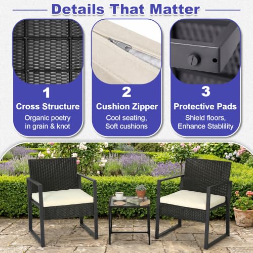 3 Piece Patio Furniture Set
