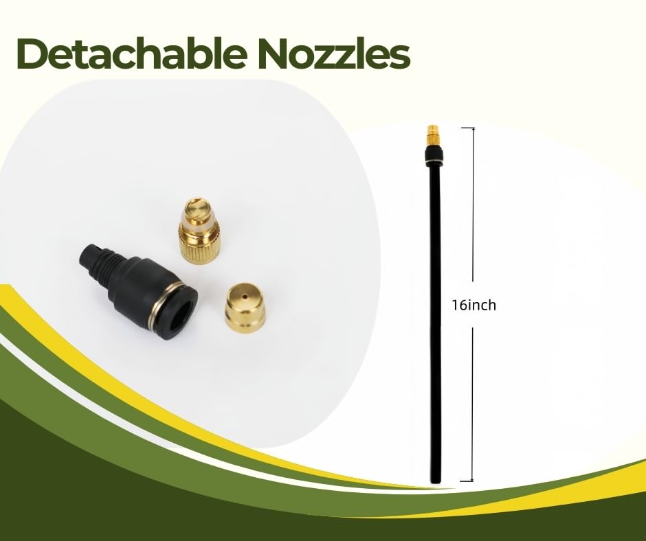 5pk Brass Misting Nozzles Tee 16 inch 360 Degree Adjustable Copper Sprayer (5 Count)