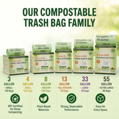 3 Gallon Compostable Trash Bags (200 Count (Pack of 1))