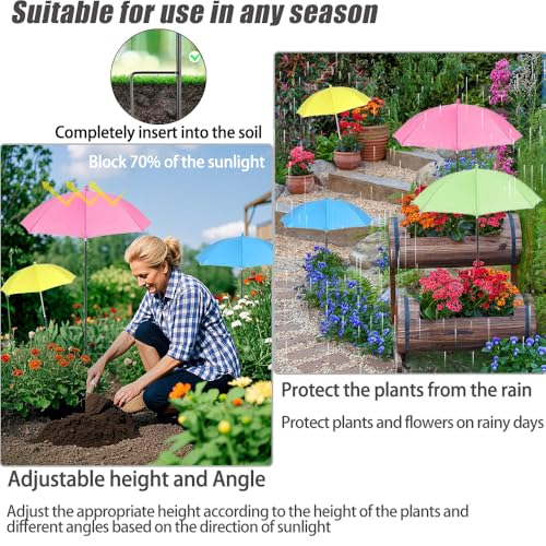 Upgraded 4pcs Plant Umbrellas for Outdoor Plants (4 Count)