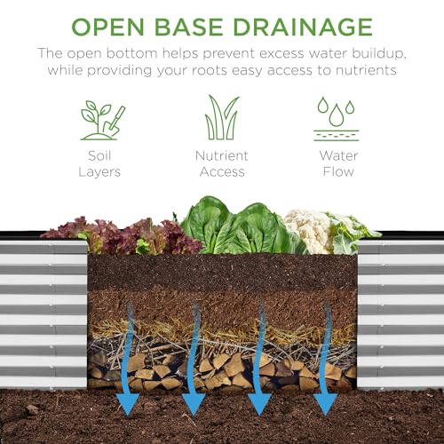 8x2x2ft Raised Outdoor Metal Garden Bed
