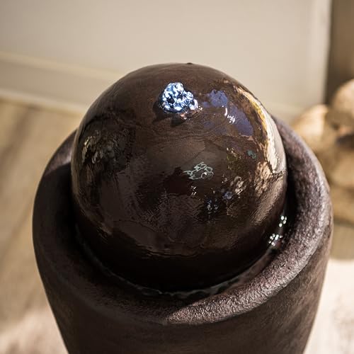 25.98" H Round Stone Indoor (Brown / 25.98"H)