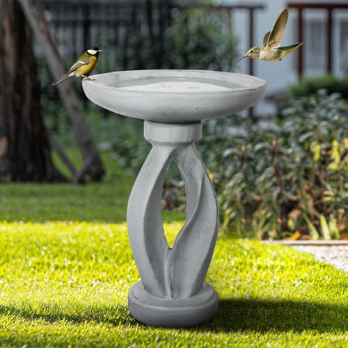 21.8" Tall Outdoor Bird Bath for Garden