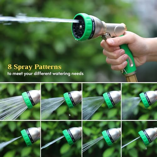 100% Metal Garden Hose Nozzle Sprayer with Ergonomic Handle