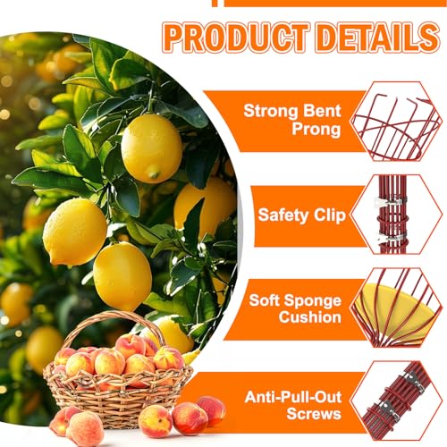 26FT Reach Fruit Picker Pole with Basket Telescoping