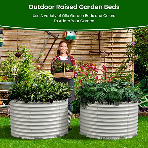 32" Tall Raised Beds for Gardening Galvanized Raised Garden Beds Round Garden Bed Metal Flower Bed Outdoor