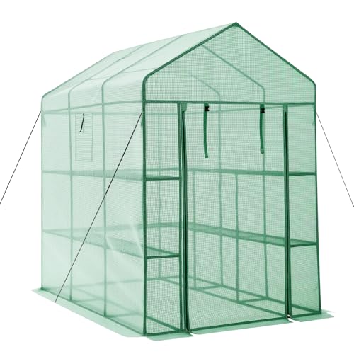 Walk in Greenhouse (Green / 4.5x6.8x6.4 ft)