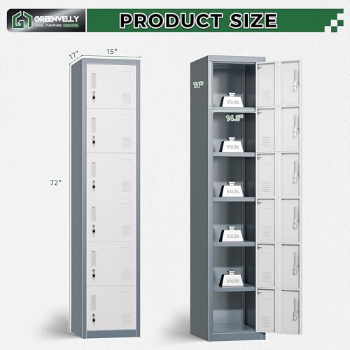 Metal Locker with 6 Doors (White Grey / 6 doors)