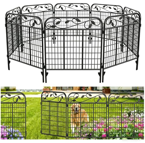 AMAGABELI 4 Panels 44 in (Black Fence & Gate 2 / 44in(H) X 12ft(L))