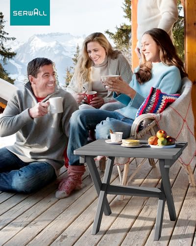 Small Folding Outdoor Side Table Set of 4 (Grey / Foldable 4-pack)