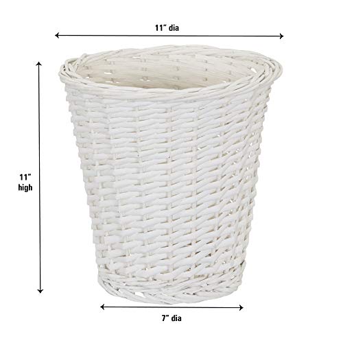 Wicker Waste Basket with Willow Weave and Plastic Liner