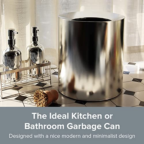 Modern Polished Stainless Steel Design Garbage Can