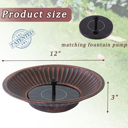 12.3" Solar Bird Bath Bowl