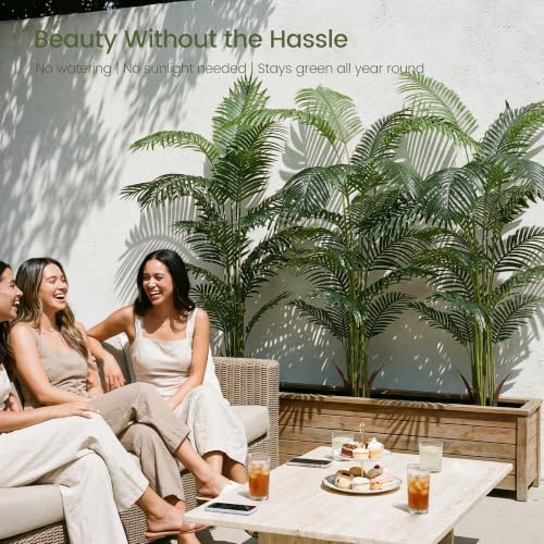 7ft 2 Pack Artificial Areca Palm Plants in Pots (2 Count)