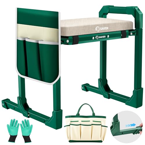 Garden Kneeler and Seat Foldable Gardening Stool with Extendable Legs