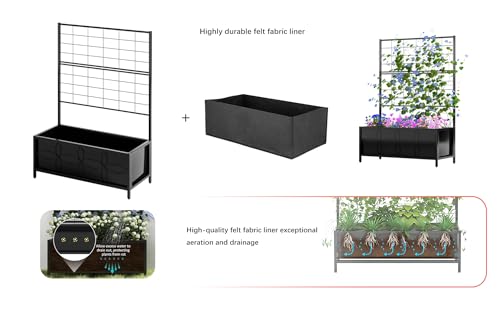 Sturdy Raised Garden Bed with Trellis