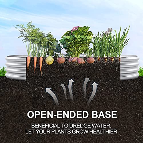 2Pcs Galvanized Steel Raised Garden Bed (2 Count)