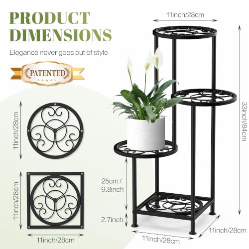 4 Tier Plant Stand Indoor Outdoor (Heart Black / 4 Tier)