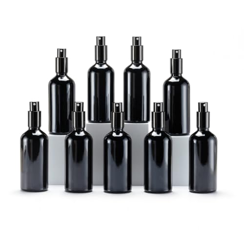 Black Glass Spray Bottles 4oz (9 Count)