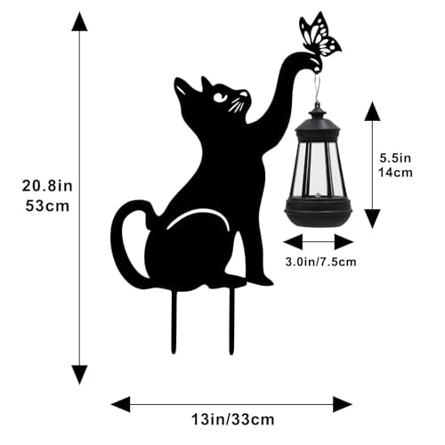 Solar Black Cat Lights Yard Decorations Outdoor (Cat)