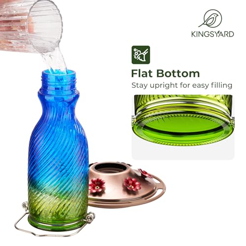 24 Oz Glass Hummingbird Feeder for Outdoors